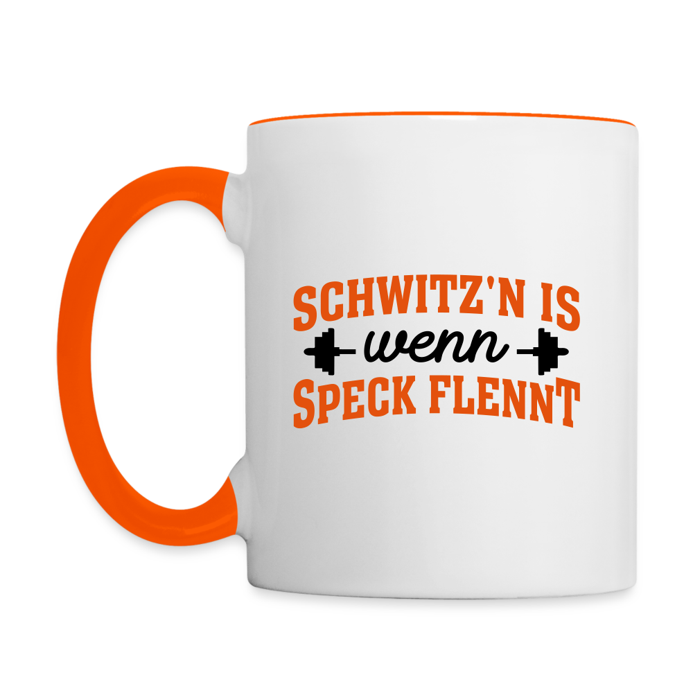 Schwitz'n is wenn Speck flennt - Tasse zweifarbig