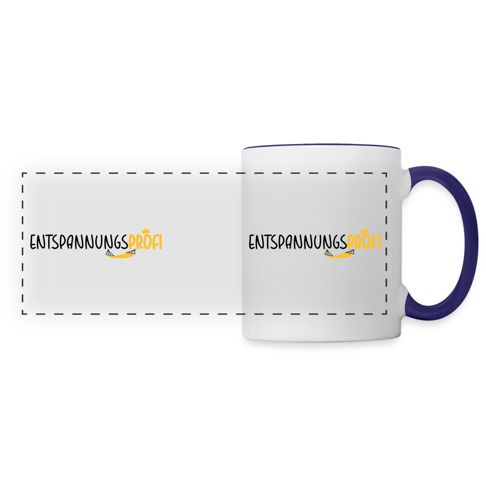 Entspannungsprofi - Tasse zweifarbig - Weiß/Kobaltblau