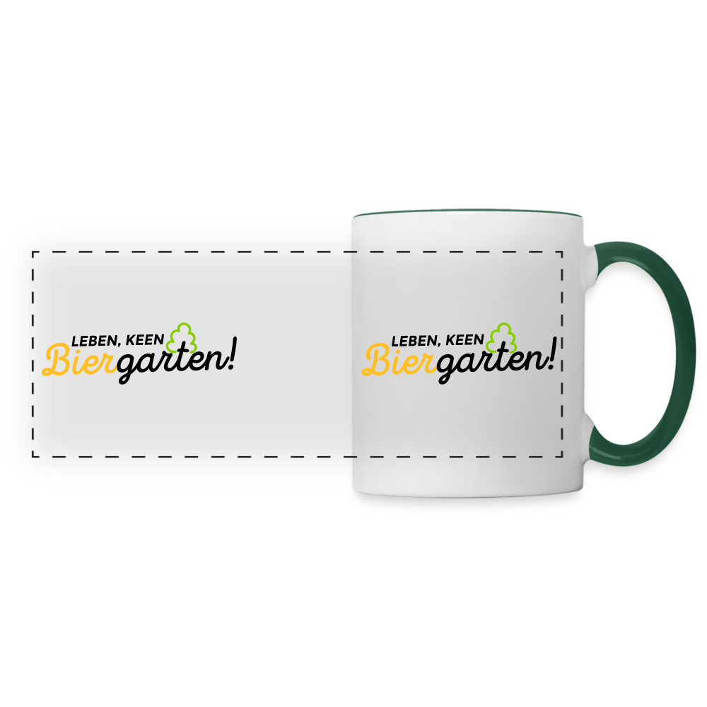 Leben, keen Biergarten! - Tasse zweifarbig - Weiß/Dunkelgrün