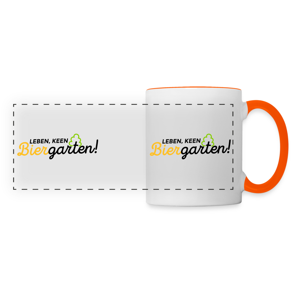 Leben, keen Biergarten! - Tasse zweifarbig - Weiß/Orange