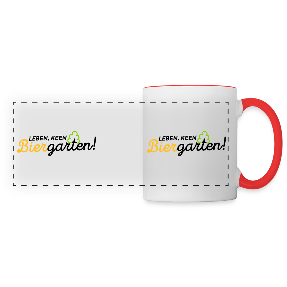 Leben, keen Biergarten! - Tasse zweifarbig - Weiß/Rot