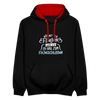 Könnt' ick fliejen, wär ick zu faul zum Flüjelschlagen - Kontrast Hoodie - Schwarz/Rot