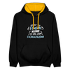 Könnt' ick fliejen, wär ick zu faul zum Flüjelschlagen - Kontrast Hoodie - Schwarz/Gold