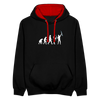 Evolution - Kontrast Hoodie - Schwarz/Rot