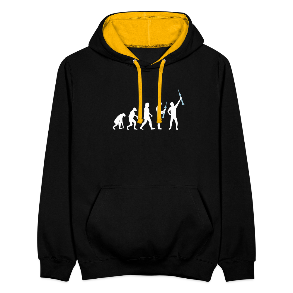 Evolution - Kontrast Hoodie - Schwarz/Gold