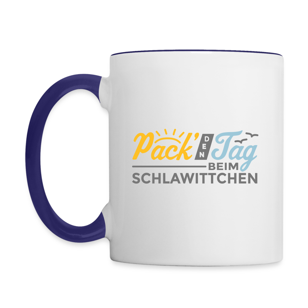 Pack' den Tag beim Schlawittchen - Tasse zweifarbig