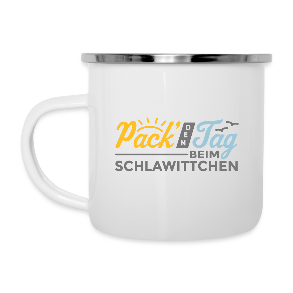 Pack' den Tag beim Schlawittchen - Emaille Tasse