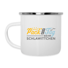 Pack' den Tag beim Schlawittchen - Emaille Tasse