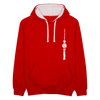 Fernsehturm Zick zack - Kontrast Hoodie - Rot/Weiß