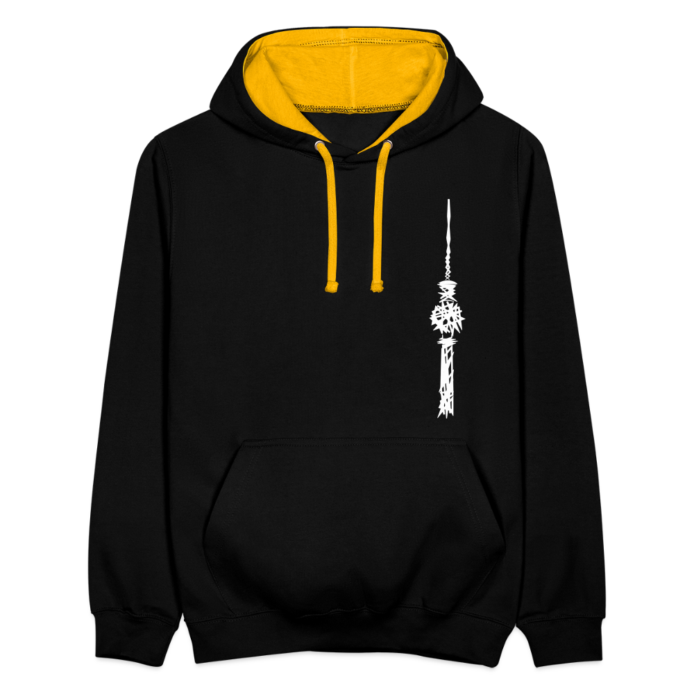 Fernsehturm Zick zack - Kontrast Hoodie - Schwarz/Gold
