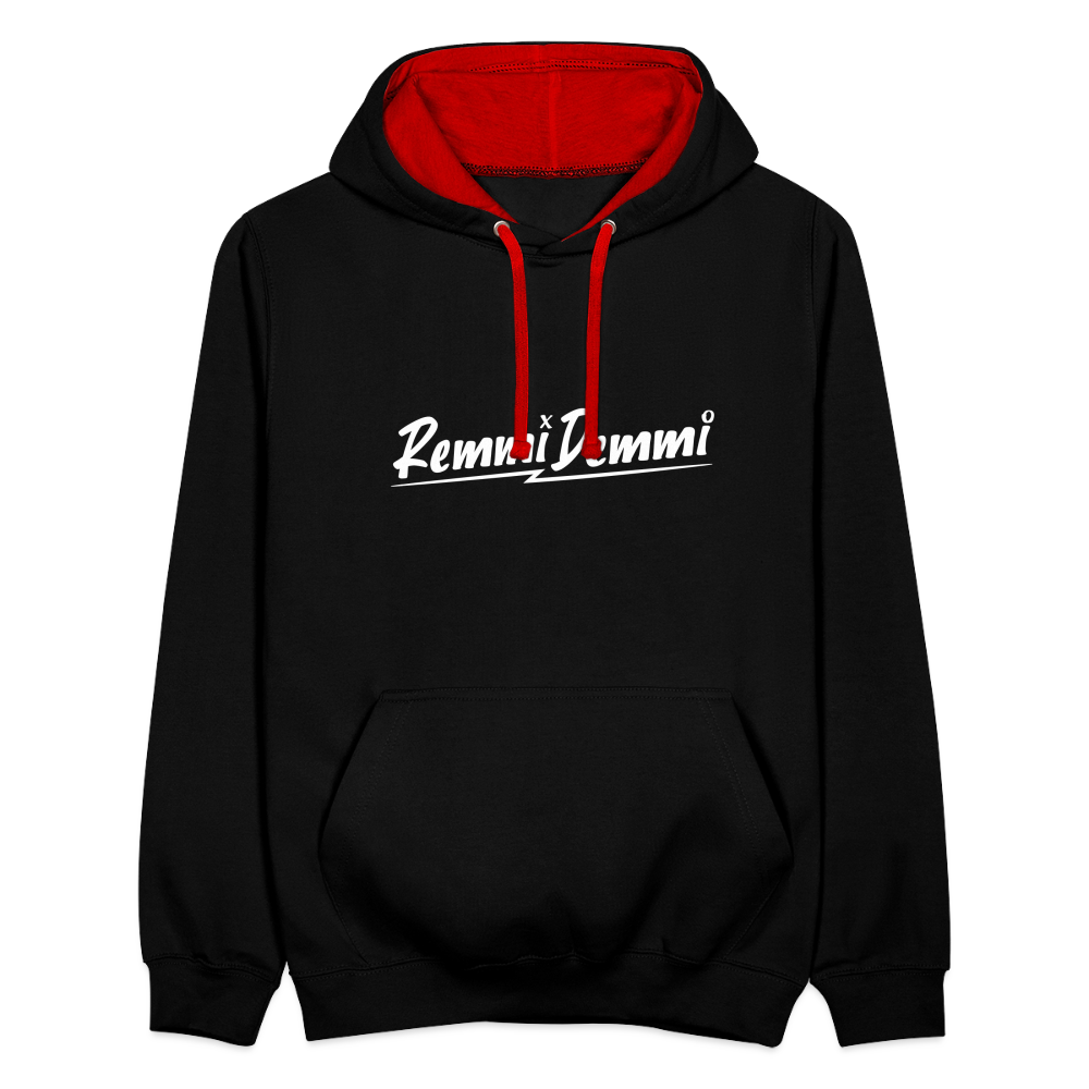 Remmi Demmi - Kontrast Hoodie - Schwarz/Rot
