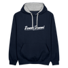 Remmi Demmi - Kontrast Hoodie - Navy/Grau meliert