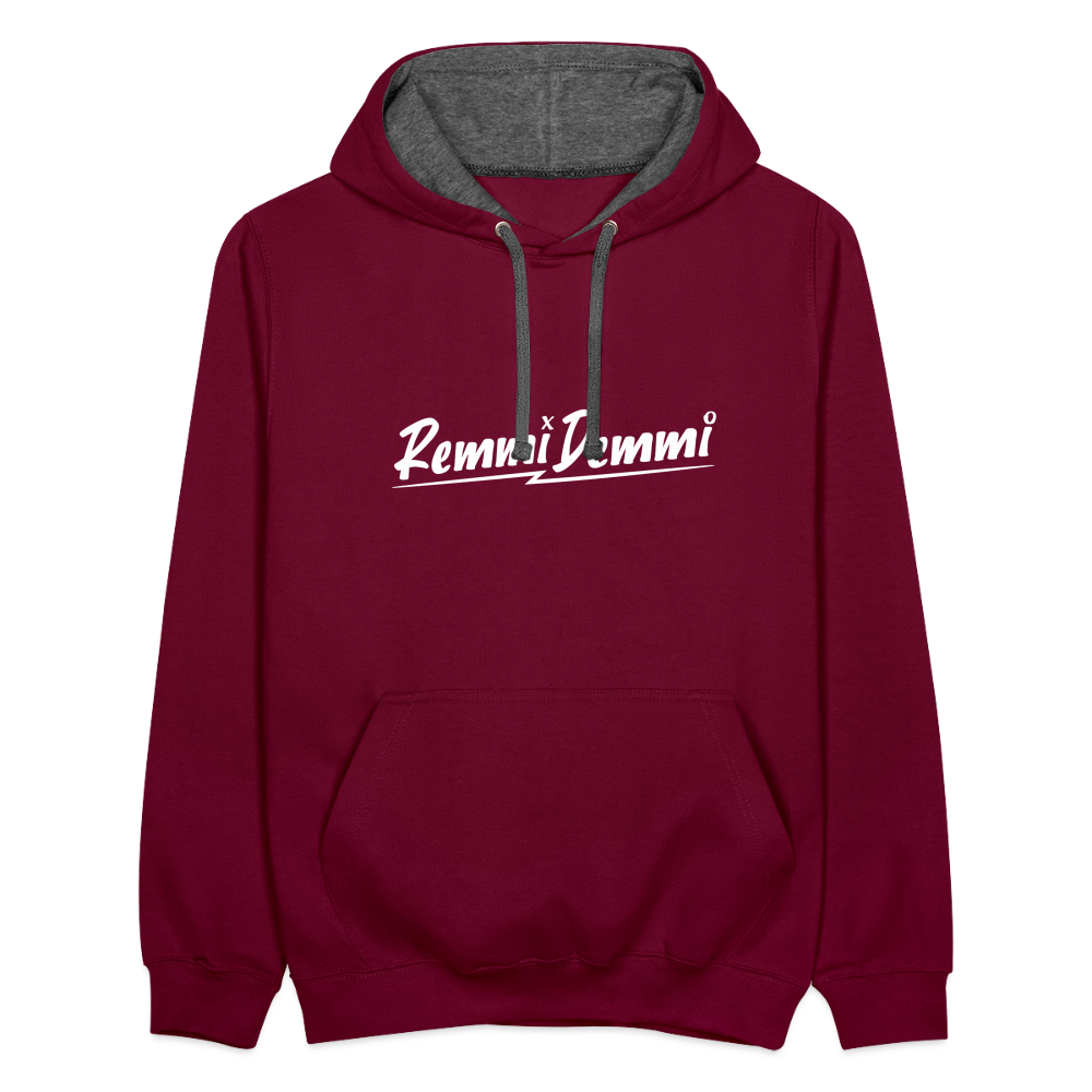 Remmi Demmi - Kontrast Hoodie - Weinrot/Anthrazit