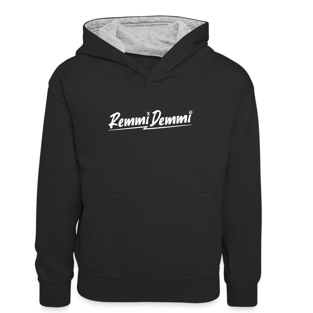 Remmi Demmi - Teenager Kontrast-Hoodie - Schwarz/Grau meliert