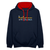 Bei Klugheitsschmerzen wär' ick unsterblich - Kontrast Hoodie - Navy/Rot