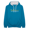 Bei Klugheitsschmerzen wär' ick unsterblich - Kontrast Hoodie - Pfauenblau/Grau meliert