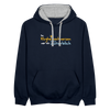 Bei Klugheitsschmerzen wär' ick unsterblich - Kontrast Hoodie - Navy/Grau meliert
