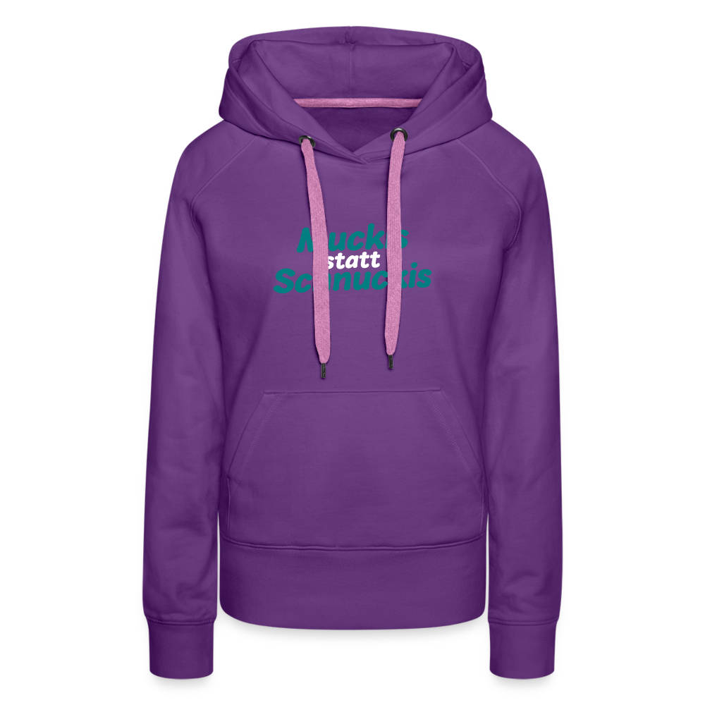 Muckis statt Schnuckis - Frauen Premium Hoodie - Purple