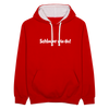 Schlauer wie du! - Kontrast Hoodie - Rot/Weiß
