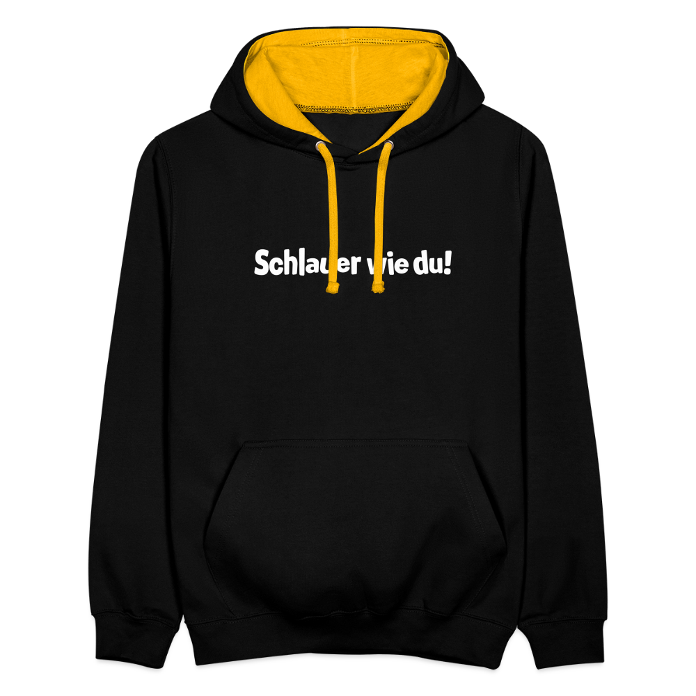 Schlauer wie du! - Kontrast Hoodie - Schwarz/Gold