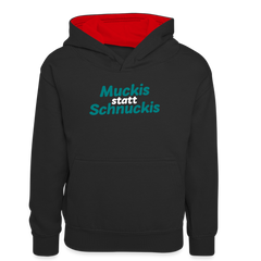 Muckis statt Schnuckis - Teenager Kontrast-Hoodie