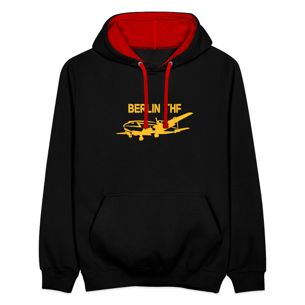 Berlin THF - Kontrast Hoodie - Schwarz/Rot