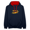 Berlin THF - Kontrast Hoodie - Navy/Rot