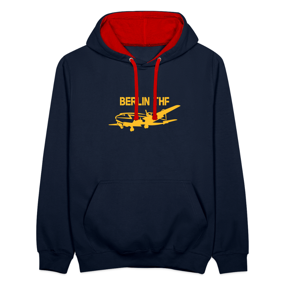 Berlin THF - Kontrast Hoodie - Navy/Rot