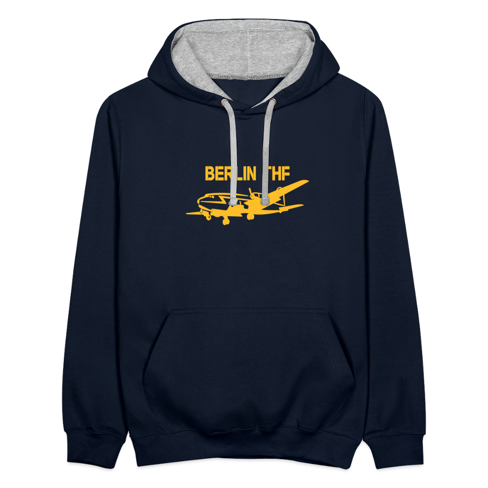Berlin THF - Kontrast Hoodie - Navy/Grau meliert