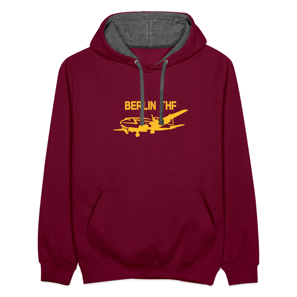 Berlin THF - Kontrast Hoodie - Weinrot/Anthrazit