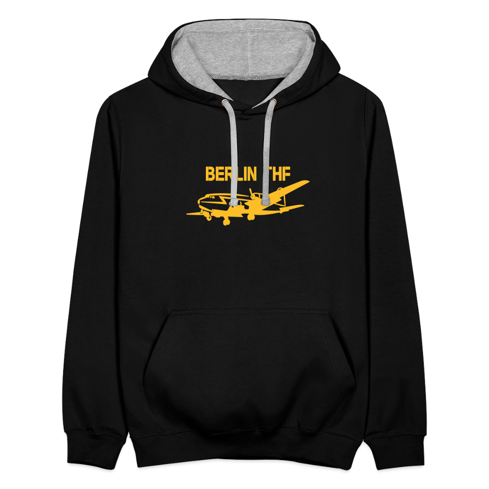Berlin THF - Kontrast Hoodie - Schwarz/Grau meliert