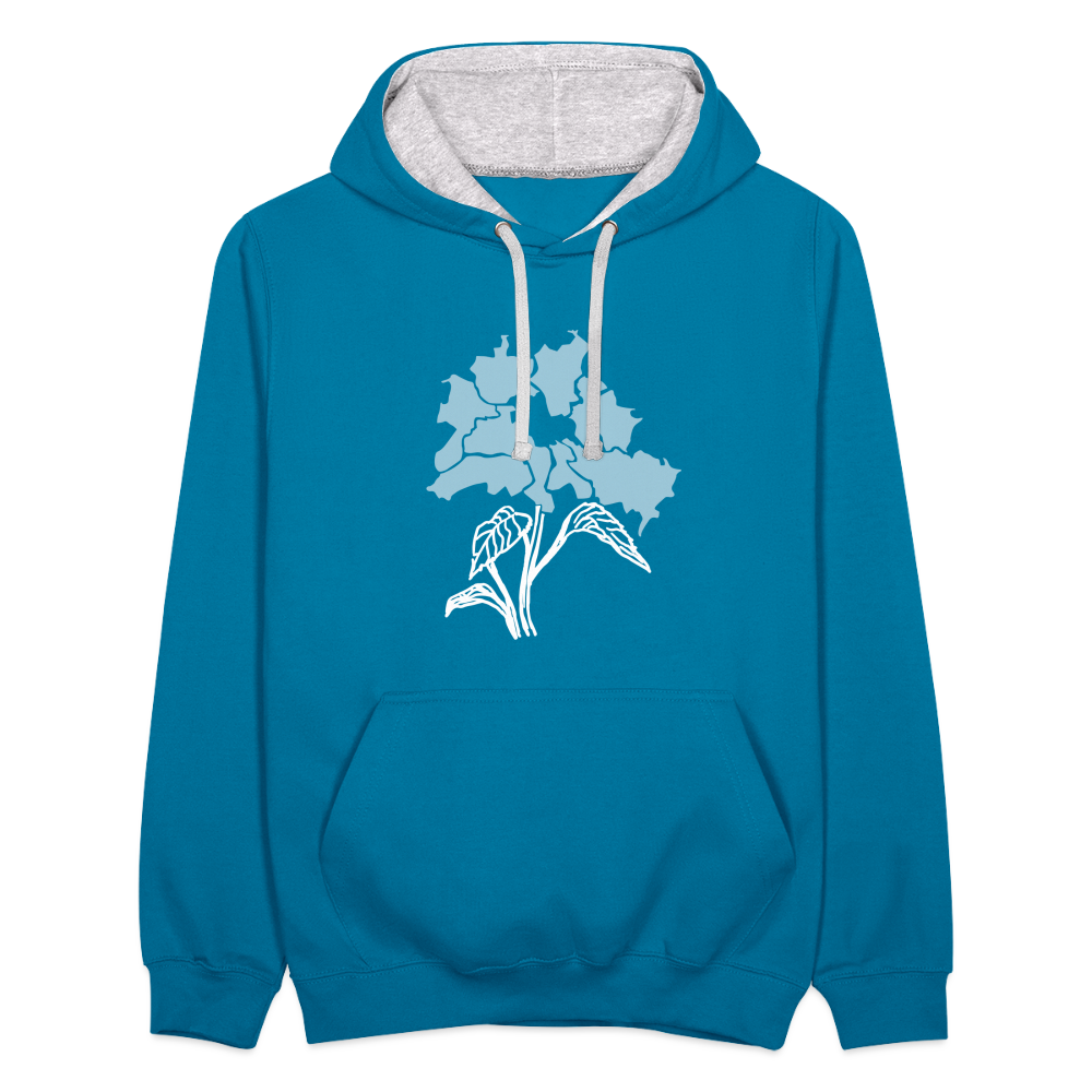 Dit duftet dufte! - Kontrast Hoodie - Pfauenblau/Grau meliert