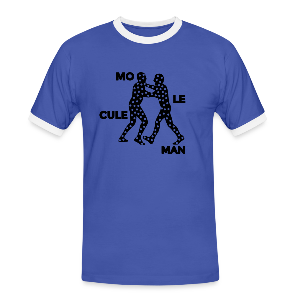 Mo le cule Man - Männer Ringer T-Shirt - Blau/Weiß