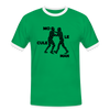 Mo le cule Man - Männer Ringer T-Shirt - Kelly Green/Weiß