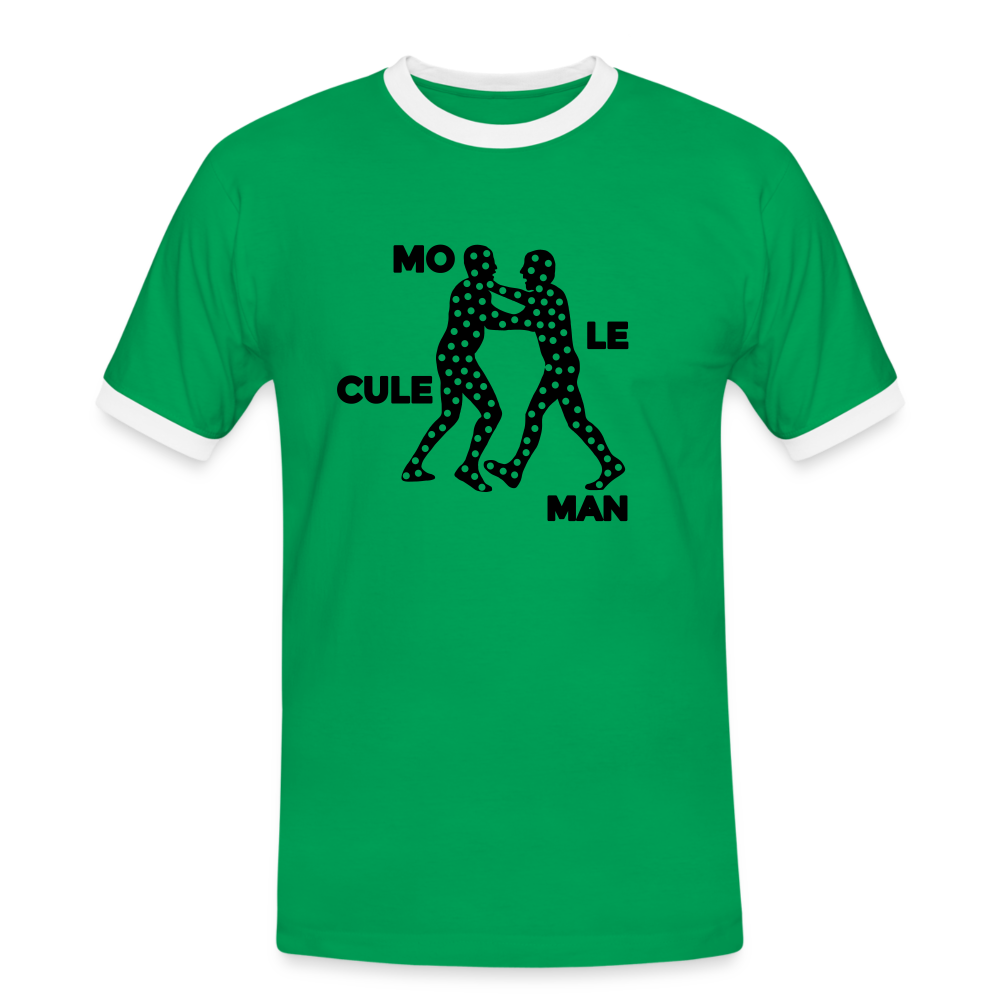 Mo le cule Man - Männer Ringer T-Shirt - Kelly Green/Weiß
