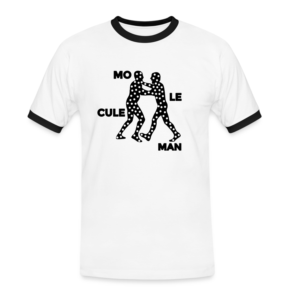 Mo le cule Man - Männer Ringer T-Shirt - Weiß/Schwarz