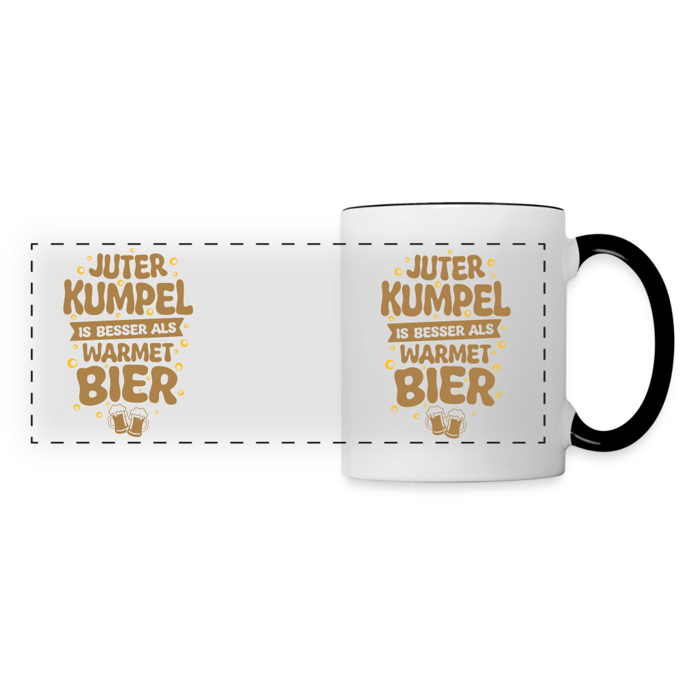 Juter Kumpel ist besser als warmet Bier - Tasse zweifarbig - Weiß/Schwarz