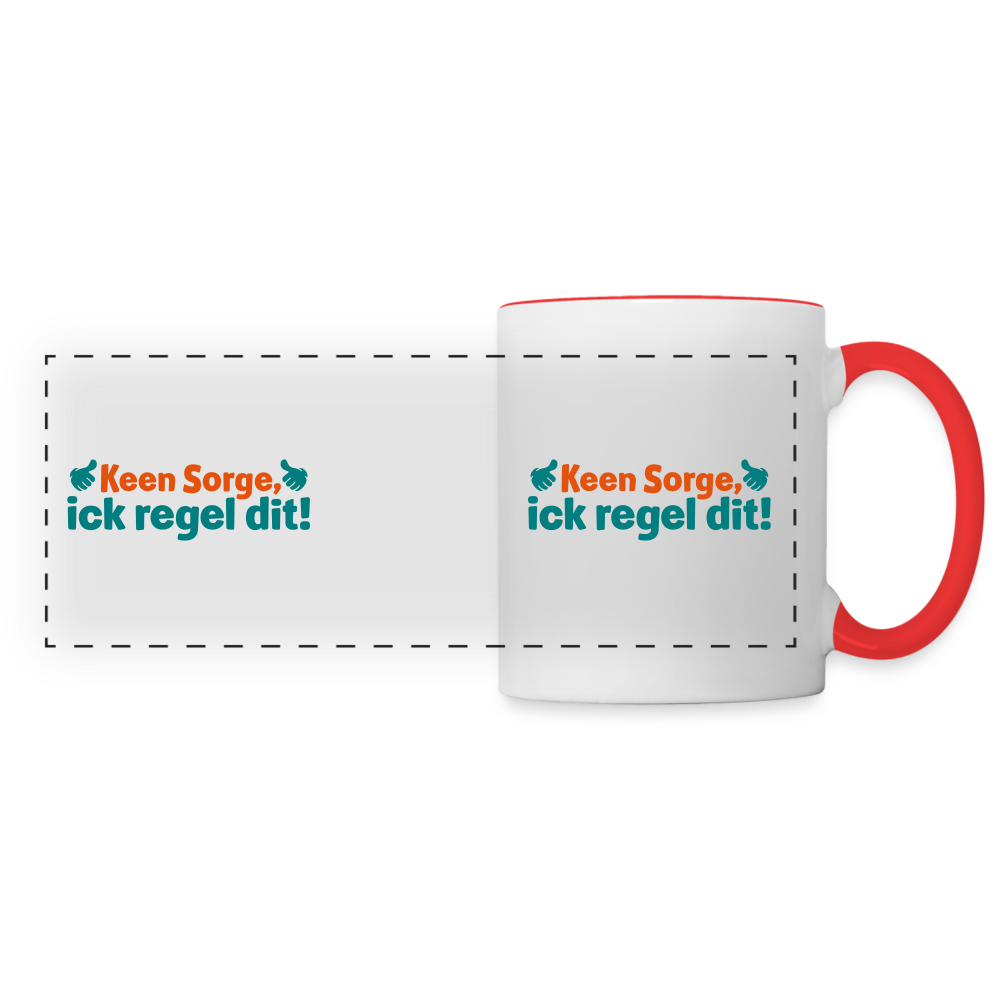 Keene Sorge, ick regel dit! - Tasse zweifarbig - Weiß/Rot