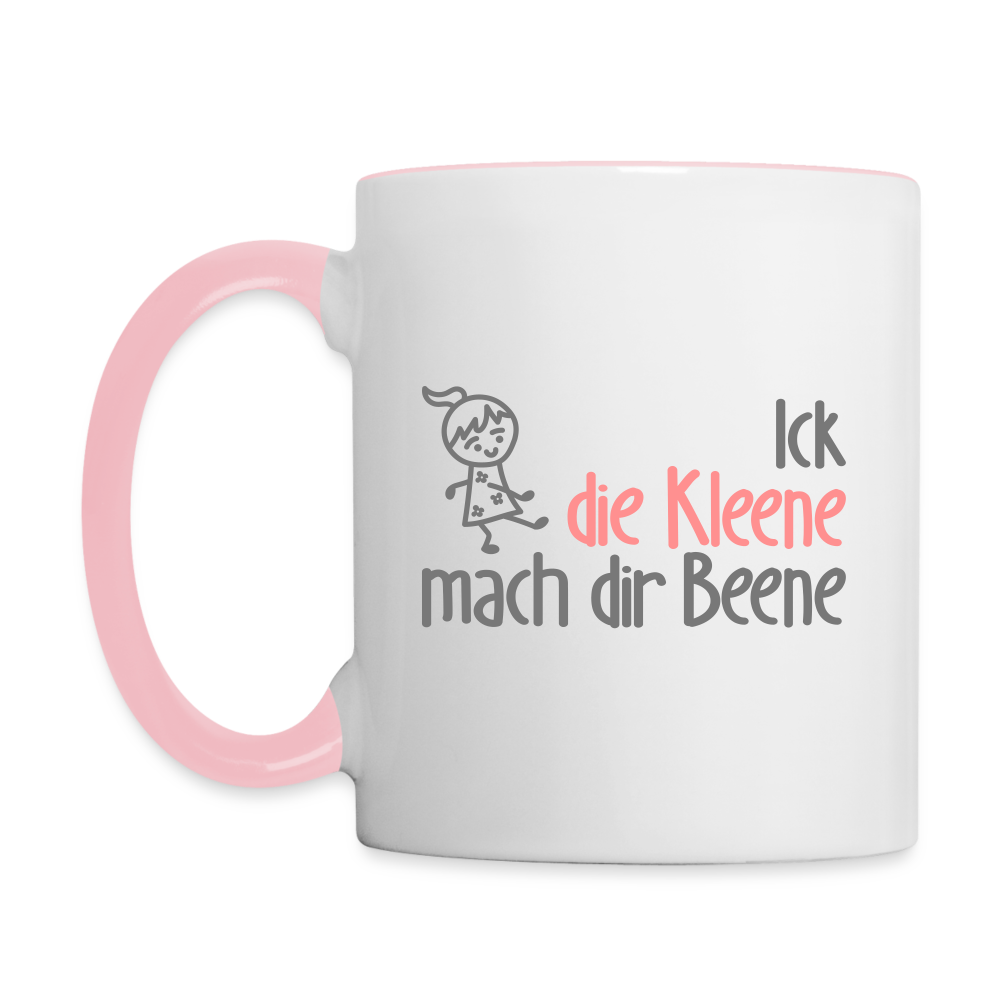 Ick, die Kleene, mach dir Beene! - Tasse zweifarbig