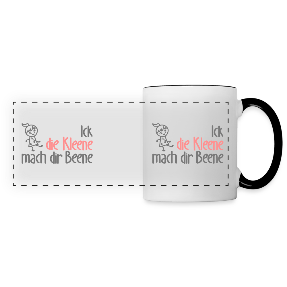 Ick, die Kleene, mach dir Beene! - Tasse zweifarbig - Weiß/Schwarz