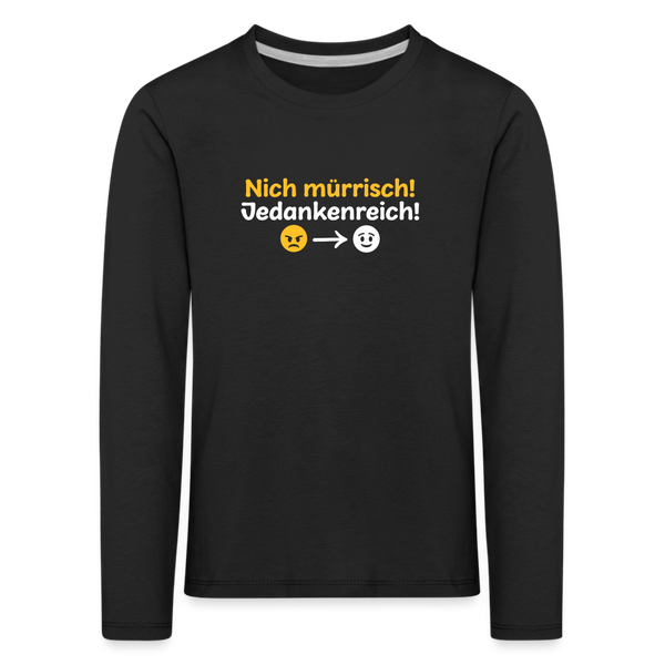 Kinder Langarmshirt mit dem Motiv Nich mürrisch! Jedankenreich! aus Berlin.