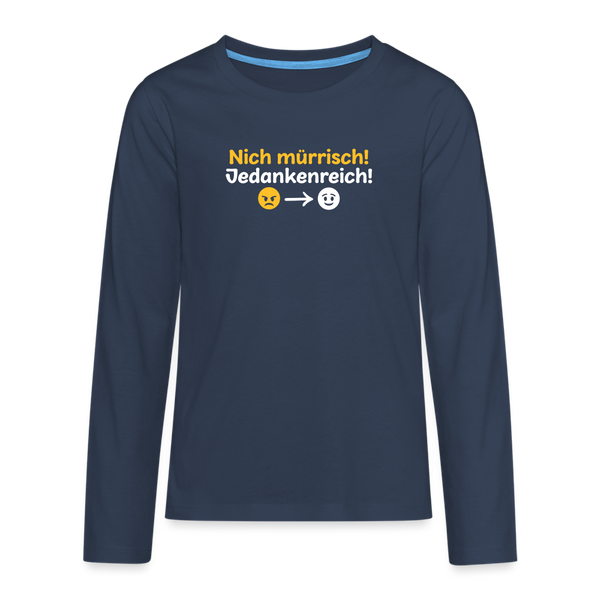 Das Langarmshirt zeigt das Motiv Jedankenreich mit Bezug auf Berlin.