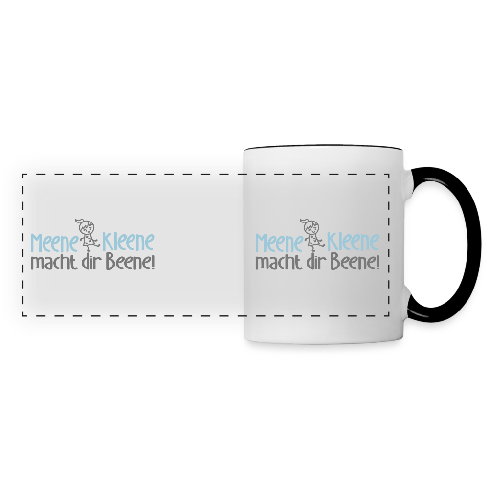 Meene Kleene macht dir Beene! - Tasse zweifarbig - Weiß/Schwarz