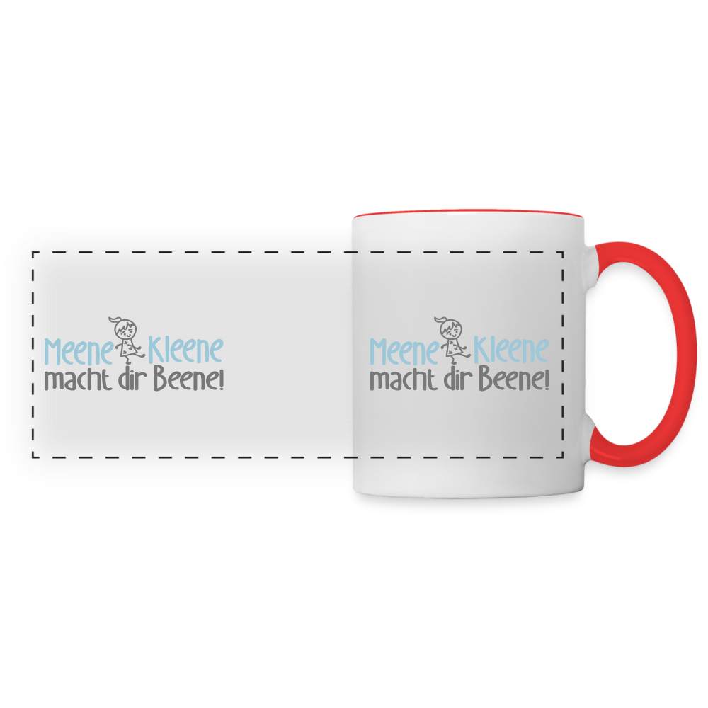 Meene Kleene macht dir Beene! - Tasse zweifarbig - Weiß/Rot