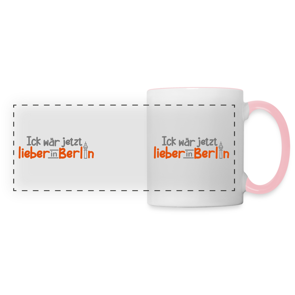 Ick wär jetzt lieber in Berlin - Tasse zweifarbig - Weiß/Pink
