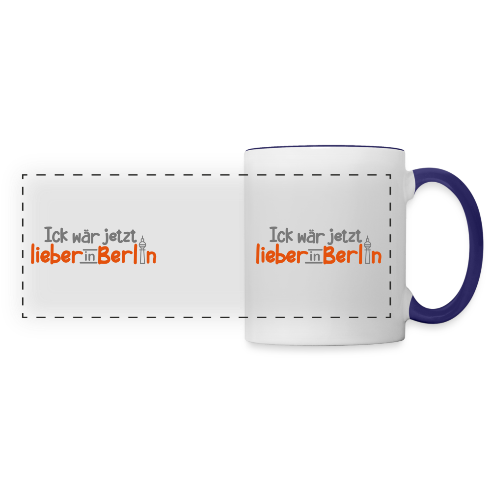 Ick wär jetzt lieber in Berlin - Tasse zweifarbig - Weiß/Kobaltblau