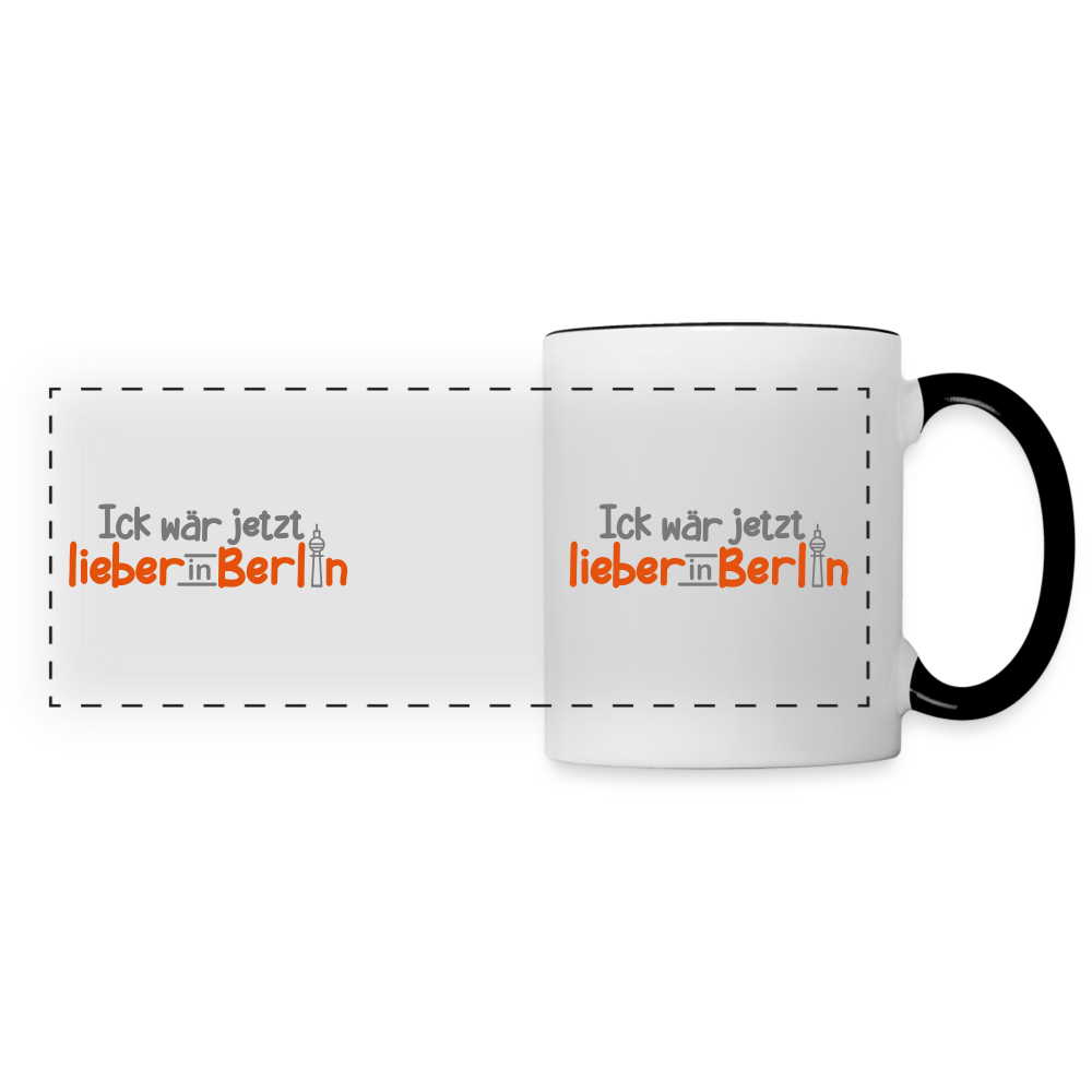 Ick wär jetzt lieber in Berlin - Tasse zweifarbig - Weiß/Schwarz