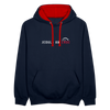 Jeduld am Ende - Kontrast Hoodie - Navy/Rot
