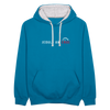 Jeduld am Ende - Kontrast Hoodie - Pfauenblau/Grau meliert
