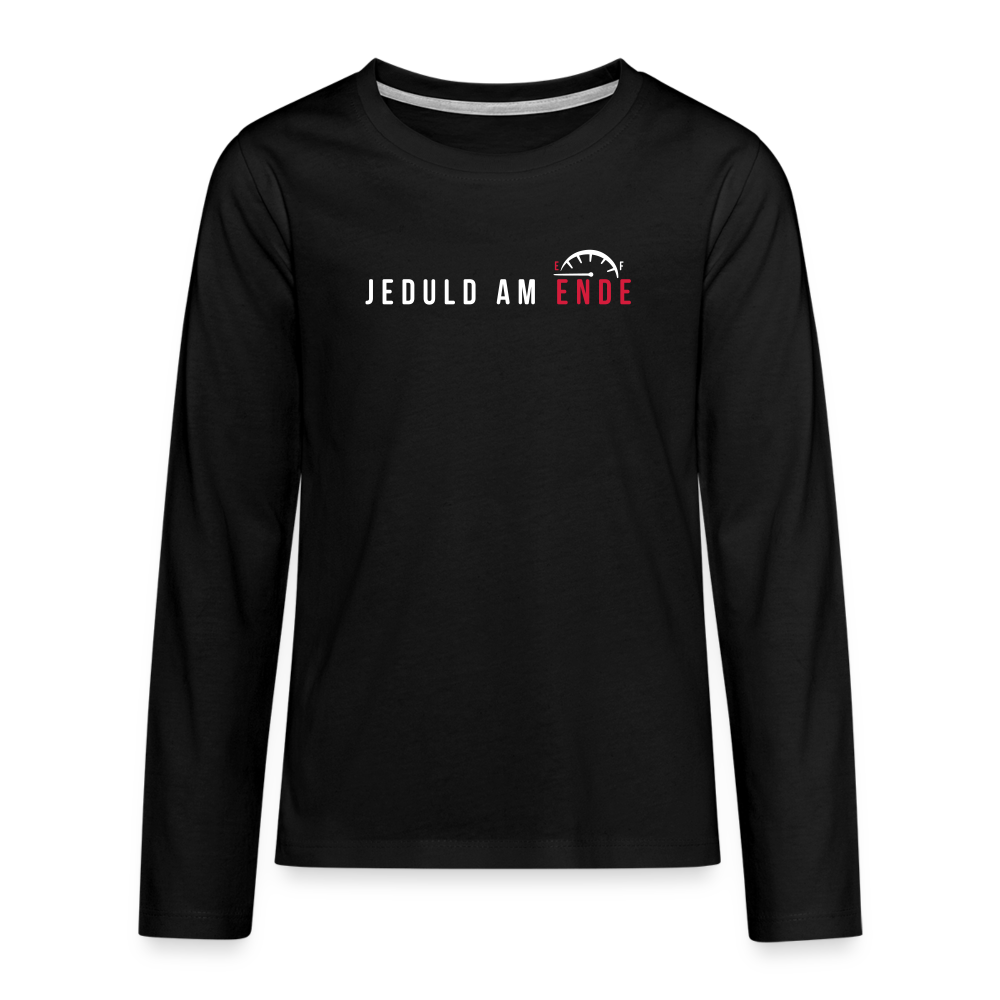 Jeduld am Ende - Teenager Langarmshirt - Schwarz
